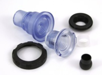 *NLA - Use E-4222-GR + E-4834* - Balboa Jet Duo Directional - Black and Clear Body  - Spa Spare Part