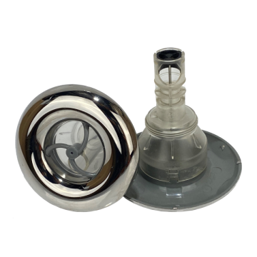 Rising Dragon 4" Single Pulse Jet S/Steel and Grey(Clear) RD-203-4417S - Spa Spare Part