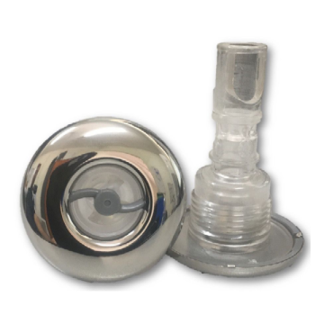 Rising Dragon 2" Single Pulse Jet S/Steel and Grey(Clear) RD-223-2417DS - Spa Spare Part