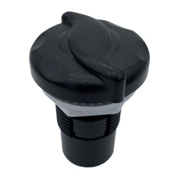 Rising Dragon 1" Air Control Scalloped S Cover - Black RD-601-2050-1 - Spa Spare Part