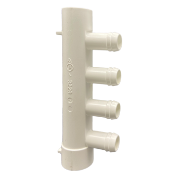 Manifold - Water - 4 Port - 25mm x 19mm Barb E-3229 - Spa Spare Part