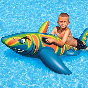 AquaFun Jumbo Shark Ride-On Swimming Pool Toy / Float - 180 cm