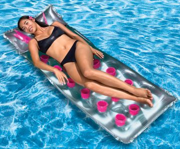 AquaFun French Pocket Swimming Pool Lounger - Inflatable Air Bed - 178x71cm