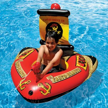 Aquafun Pirate Ship and Water Shooter - Swimming Pool Toy / Float - 127cm
