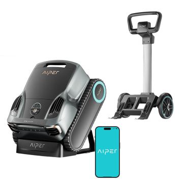 Aiper Scuba X1 Pro Max All-in-One Cordless Robotic Pool Cleaner w/ Caddy, FlexiPath 2.0 Navigation, Mapping, Intelligent Suction & App Control. Floor, Walls, Waterline, Surface, Elevated Platforms