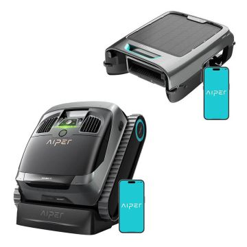 Aiper Scuba X1 Cordless Pool Cleaner and Surfer S2 Solar Power Cordless Pool Skimmer Bundle