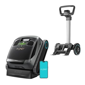 Aiper Scuba X1 Cordless Robotic Pool Cleaner w/ Caddy, WavePath Navigation & App Control. Floor, Walls, Waterline