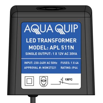 Aqua-Quip APL511N Single Output (1 x 12V, 30VA) Plug-In Transformer for LED Pool Lights