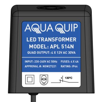 Aqua-Quip APL514N Quad Output (4 x 12V, 30VA) Plug-In Transformer for LED Pool Lights