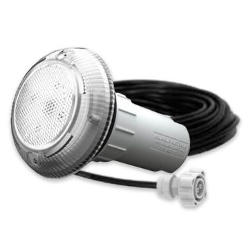 Aqua-Quip EvoCR Series 1 x Wnite LED Colour Niche Pool Light w/ Concrete Mounting Kit, 20M Cable and Plug Kit