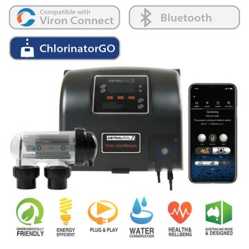 Astral Pool Viron EQ35 eQuilibrium Semi-Automatic Salt & Mineral Chlorinator w/ Bluetooth, Timer & Power Backup