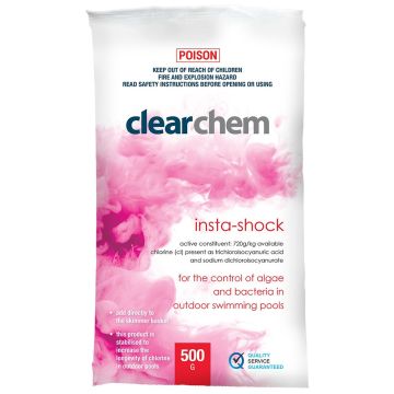 Clearchem Insta-Shock 500g - Chlorine Based Shock Treatment - Pool Chemical (DG)