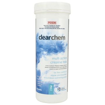 Clearchem Multi Action Chlorine Tabs 2kg- Pool Chemical (DG)