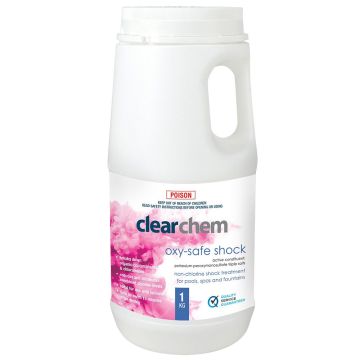 Clearchem Oxy-Safe Chlorine Free Shock Treatment 1kg - Pool and Spa Chemical (DG)