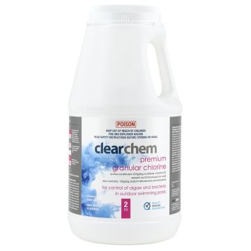 Clearchem Premium Granular Chlorine Tri-Chlor 2kg - Pool Chemical (DG)
