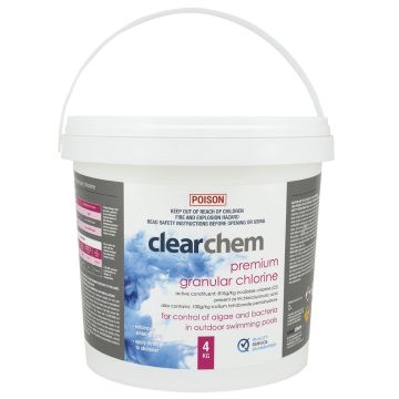 Clearchem Premium Granular Chlorine Tri-Chlor 4kg - Pool Chemical (DG)