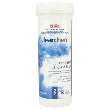 Clearchem Stabilised Chlorine Tabs Tri-Chlor 2kg - Pool Chemical (DG)