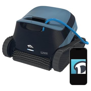 Maytronics Dolphin S2000 Robotic Pool Cleaner w/ Maze Navigation, Interchangeable Fine & Ultra-Fine Filtration & App Control. Floor, Walls, Waterline, Steps & Sun Ledges
