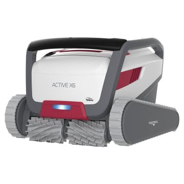 Maytronics Dolphin Active X6 Robotic Pool Cleaner w/ CleverClean Navigation, Dual-Drive PowerStream, Multi-Layer Filtration, Pick-Me-Up, App Control & Caddy. Floor, Walls, Waterline