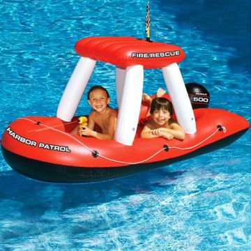 SwimSportz Fire Boat Squirter - Swimming Pool Inflatable / Float - 152cm