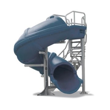 S. R. Smith Vortex Full Tube Commercial Pool Slide with Staircase (Grey Granite)