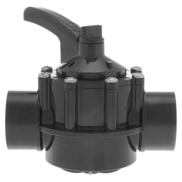 Hayward PSV 2 Way Valve 50mm PSV2S2 - PVC Pool Diverter Valve, Grey/Black