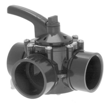 Hayward PSV 3 Way Valve 40mm PSV3S - PVC Pool Diverter Valve, Grey/Black