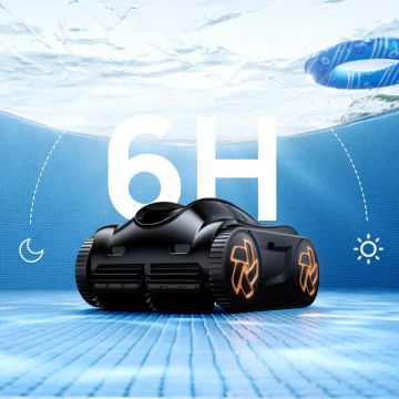 Pool Controls iGarden K60 Cordless Robotic Pool Cleaner w/ 3D S-Path Navigation, AI Timer, Turbo Mode, Touchscreen & App Control. Floor, Walls, Waterline