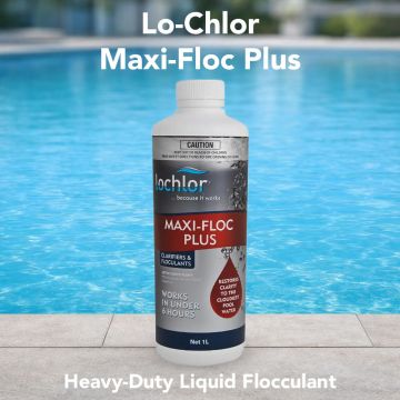 Lo-Chlor Maxi-Floc Plus Heavy-Duty Liquid Flocculant 1L – Pool Chemical