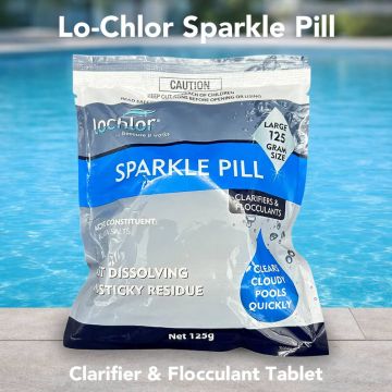 Lo-Chlor Sparkle Pill Clarifier & Flocculant Tablet 125g – Pool Chemical