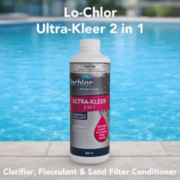Lo-Chlor Ultra Kleer 2 in 1 Concentrated Clarifier, Flocculant & Sand Filter Conditioner 1L – Pool Chemical