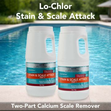 Lo-Chlor Stain & Scale Attack 2 Part Pack 2 x 1kg – Pool Chemical (DG)