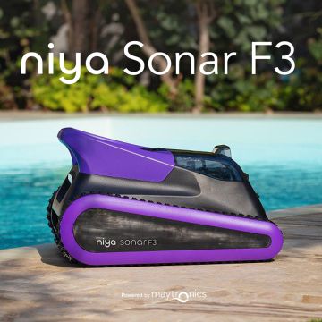 Maytronics Niya Sonar F3 - Sonar 30 Cordless Robotic Pool Cleaner. Floor, Wall, Waterline