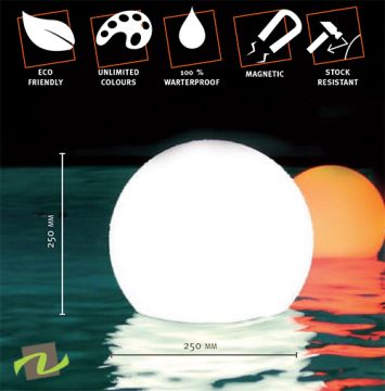 Floating Pool Light / Outdoor Multicolor Cordless Rechargeable LED Pearl Lamp w/Remote (Magic Ball)