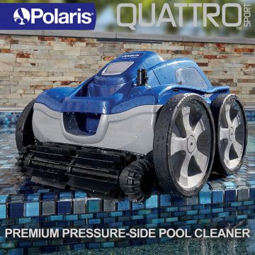 Polaris Quattro Sport Pressure Pool Cleaner. Aggressive Wall-Climbing, 2Y Warranty