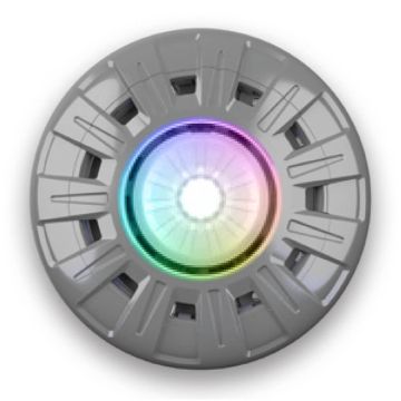 Spa Electrics Argon AGRX R1 Series Multi Plus RGB+W LED Colour Retro-Fit Pool Light w/ Standard Niche Adaptor Plate, Metallic Grey Rim and Plug Seal Assembly Kit