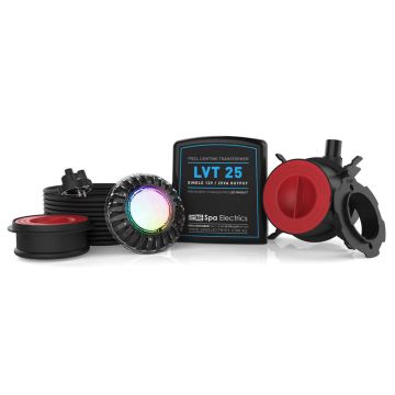 Spa Electrics Atom EMC Series 1 x Multi Plus RGB+W LED Colour Pool Light w/ Concrete Mounting Kit, 20M Cable and LV25 Transformer