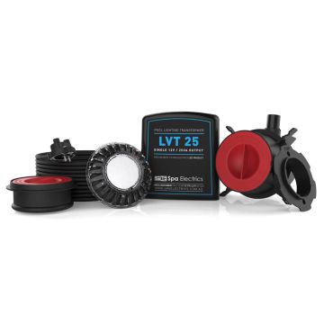 Spa Electrics Atom EMC Series 1 x White LED Colour Pool Light w/ Concrete Mounting Kit, 30M Cable and LV25 Transformer