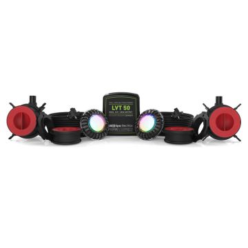 Spa Electrics Atom EMC Series 2 x Multi Plus RGB+W LED Colour Pool Light w/ Concrete Mounting Kit, 30M Cable and Dual LV50 Transformer