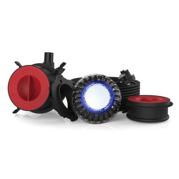 Spa Electrics Atom EMC Series 1 x Single Colour (Blue/White) LED Pool Light w/ Concrete Mounting Kit and 20M Cable