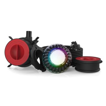 Spa Electrics Atom EMC Series 1 x Multi RGB LED Colour Pool Light w/ Concrete Mounting Kit and 20M Cable