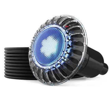 Spa Electrics Atom EMF Series 1 x Single Colour (Blue/White) LED Pool Light w/ Fibreglass Mounting Kit and 20M Cable