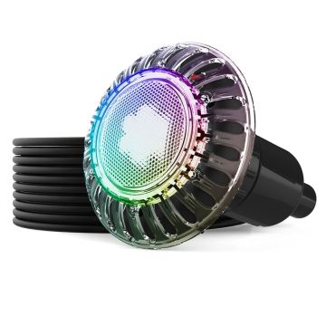 Spa Electrics Atom EMF Series 1 x Multi RGB LED Colour Pool Light w/ Fibreglass Mounting Kit and 20M Cable