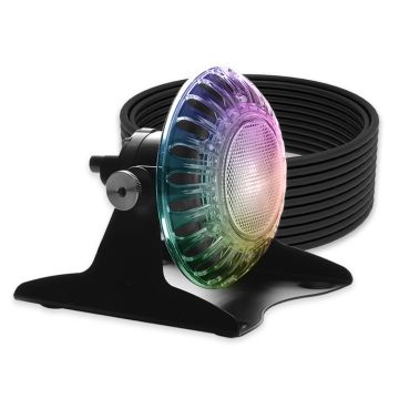 Spa Electrics Atom EMP Series 1 x Multi Plus RGB+W LED Colour Pool Light w/ Pond Mounting Kit and 20M Cable