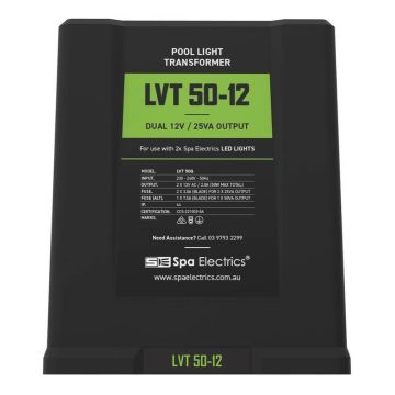 Spa Electrics LV50-12 12V 50W Dual LED Low Voltage Transformer