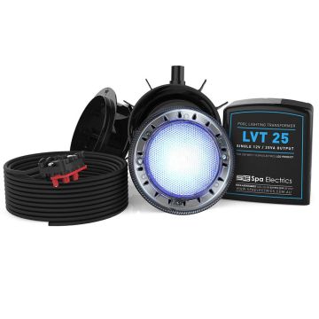 Spa Electrics Quantum WNC Series 1 x Blue LED Colour Pool Light w/ Concrete Mounting Kit, 20M Cable and LV25 Transformer