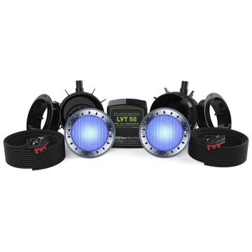 Spa Electrics Quantum WNC Series 2 x Blue LED Colour Pool Light w/ Concrete Mounting Kit, 20M Cable and Dual LV50 Transformer