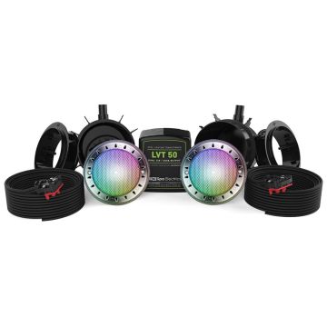 Spa Electrics Quantum WNC Series 2 x Multi RGB LED Colour Pool Light w/ Concrete Mounting Kit, 20M Cable and Dual LV50 Transformer