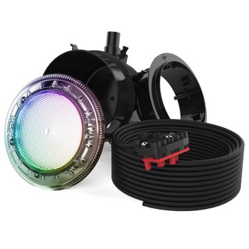 Spa Electrics Quantum WNC Series 1 x Multi Plus RGB+W LED Colour Pool Light w/ Concrete Mounting Kit and 20M Cable