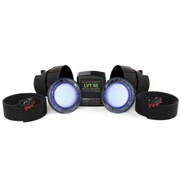Spa Electrics Quantum WNF Series 2 x Blue LED Colour Pool Light w/ Fibreglass Mounting Kit, 20M Cable and Dual LV50 Transformer